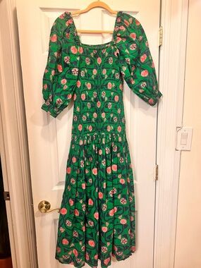 Rhode resort Harper midi dress green floral smocked xs also fits small